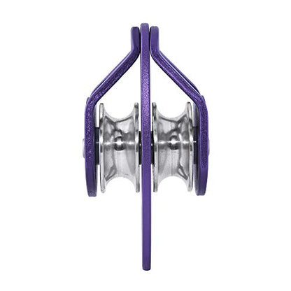 KAILAS Mobile Micro Climbing Rescue Pulley CE UIAA Certified Single/Double Pulley Rope 28kN Small Lightweight Heavy Duty Aluminum Steel - color: Purple, size: Double Pulley