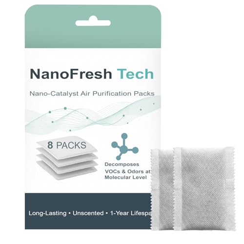 Unscented Odor Eliminator Pouches for Trash Cans and Diaper Pails | 8-Pack; Lasts Up to 1 Year; Compatible with Diaper Genie and Munchkin; for Shoes and Gym Bags; Better Than Baking Soda