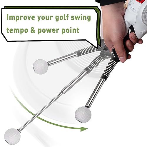 Retractable Golf Swing Training Aid, Golf Grip Trainer & Golf Swing Trainer for Warm-up, Right-Handed Golf Club for Indoor Practice, Golf Accessories - Strength & Tempo Training for Chipping Hitting - style: Right-Handed