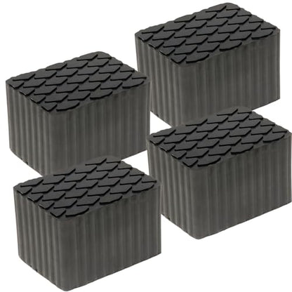 Anti-Skid Solid Rubber Auto Lift Pads – 4 Pack Heavy Duty Lift Blocks for Floor Jacks, Jack Stands & Car Lifts, 4300 Lbs Loading Capacity, 6.3" x 4.7" x 4.0" Size for Frame Protection - size: 6.3" x 4.7" x4.0"