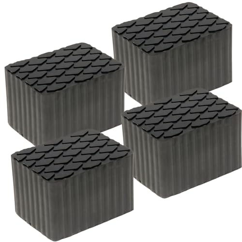 Anti-Skid Solid Rubber Auto Lift Pads – 4 Pack Heavy Duty Lift Blocks for Floor Jacks, Jack Stands & Car Lifts, 4300 Lbs Loading Capacity, 6.3" x 4.7" x 4.0" Size for Frame Protection - size: 6.3" x 4.7" x4.0"