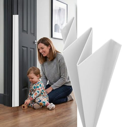 Fingersafe Home Door Finger Guard Protector for Kids - 43” uPVC Push Side Easy 3M Stick-On Safety Hinge Cover, Door Pinch Protector for Babies - Made in USA Finger Pinch Door Guard for Kids - style: HOME-PUSH -SIDE