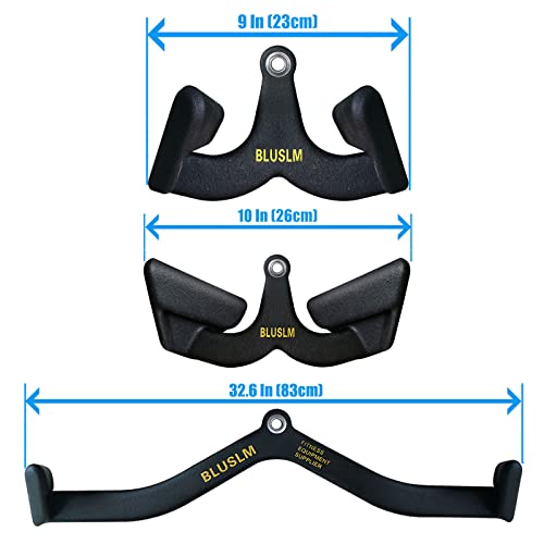 BLUSLM LAT Pull Down Bar for Cable Machine, LAT Pulldown Attachments T-bar V-bar Cable Attachment for Gym, Back Tricep Strength Training Handle - size: 3Pcs