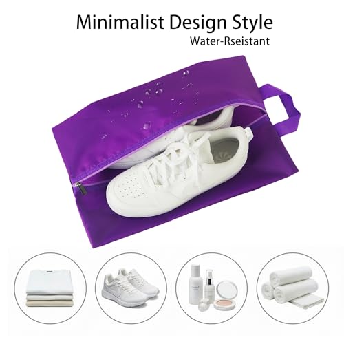 6pcs Portable Shoe Organizer, Travel Pouches with Zipper, Golf Shoe Bags, Clothes Bags, Soccer Cleats Bag Shoe Pouch for Gym, Waterproof, Odor-Resistant (Purple) | Golf Shoe Bags, Clothes Bags, Soccer Cleats Bag Shoe Pouch for Gym, Waterproof, Odor-Resist