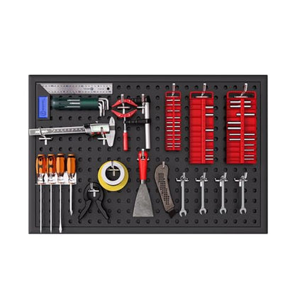 Tool Wall Pegboard, Black Office Desk Metal Hanging Board, Pegboard And Accessories, Wall Storage Rack, Suitable For Home, Office, Dormitory, Gaming Desk(23.6x15.7in) - size: 23.6x15.7in