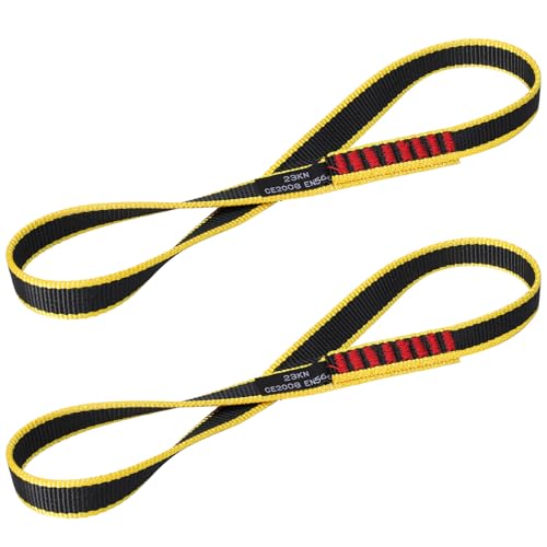 20MM Nylon Climbing Sling Runner 23KN CE2008/EN566 Rock Climbing Webbing Straps for Rock Climbing, Rappelling, Swing, Yoga Hammock etc - size: 30cm/ 12inch |Pack of 2