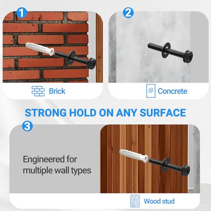 20PCS TV Wall Mount Hardware Kit, M8 Lag Bolts with Anchors & Washers, Mounting Screws Set with Allen Key & Bubble Level for Wood Stud, Concrete & Drywall - size: 20P