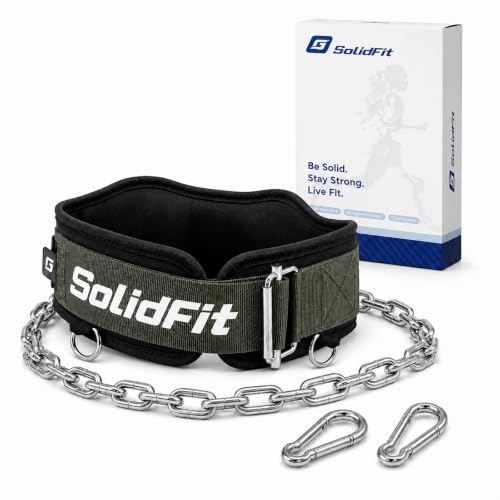 2-in-1 Weight Lifting Belt and Dip Belt for Weightlifting, Squats,Powerlifting and Dips, 37.4-Inch Heavy-Duty Steel Chain, Comfortable Neoprene Padded Gym Belt for Men - color: Green, size: Large