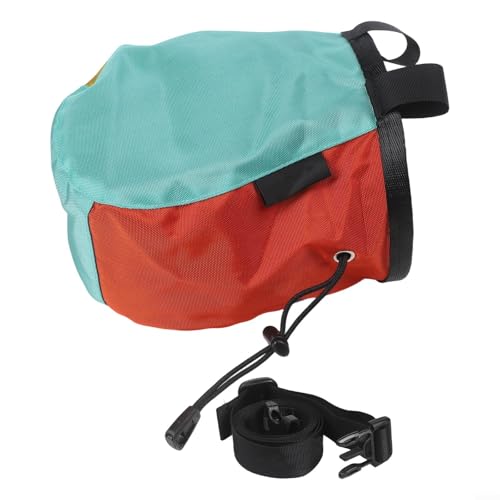 Climbing Chalk Bag, 420D Polyester with Soft Fleece Lining, Adjustable Belt for Rock Climbing and Pet Training, Large Capacity Bucket(blue)