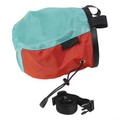 Climbing Chalk Bag, 420D Polyester with Soft Fleece Lining, Adjustable Belt for Rock Climbing and Pet Training, Large Capacity Bucket(blue)