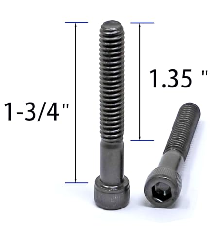 iexcell 20 Pcs 1/4-20 x 1-3/4" Partially Threaded Alloy Steel 12.9 Grade Hex Socket Head Cap Screws Bolts Kit, Black Oxide Finish - size: 1/4-20 x 1-3/4" ( Partially Threaded )