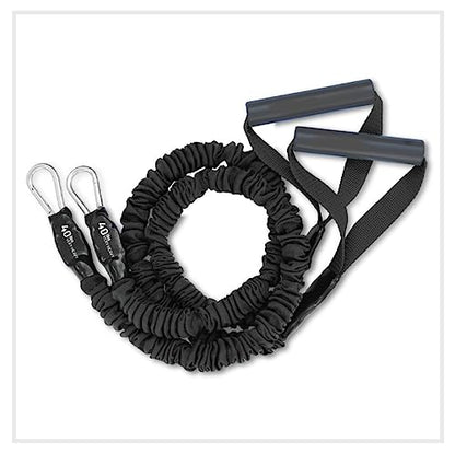X-Over Cable Crossover Style Band Rack Home Gym for Athlete - Exercise Band Set with 5 Resistance Levels (7lb to 40lb) for Shoulder and Arm Workout