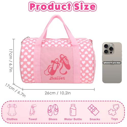 kilofly Girls Ballet Tutu Small Duffel Crossbody Dance Bag