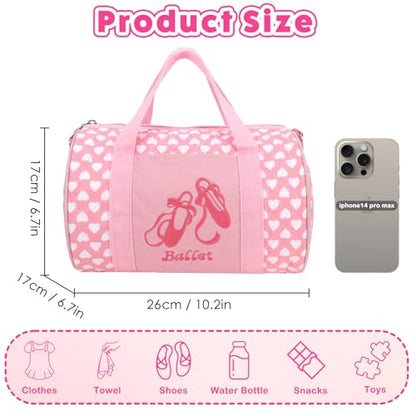 kilofly Girls Ballet Tutu Small Duffel Crossbody Dance Bag