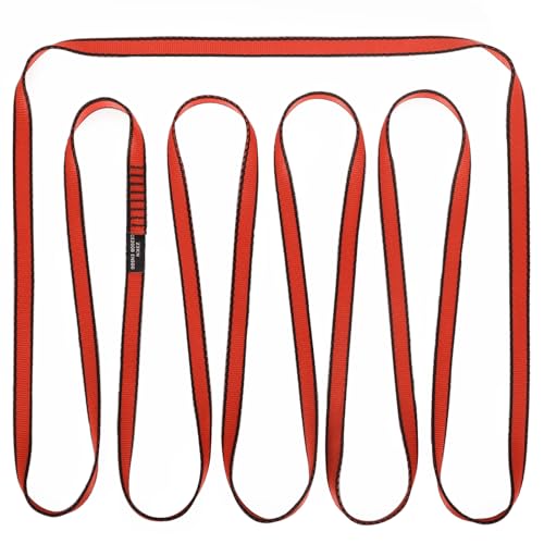 18mm Nylon Climbing Sling Runner, 23KN CE2008/EN566 Certified | Durable Nylon Webbing Straps for Rock Climbing, Anchoring, Hammocks & Outdoor Adventures - color: Red, size: 240cm/ 94inch|Single Unit