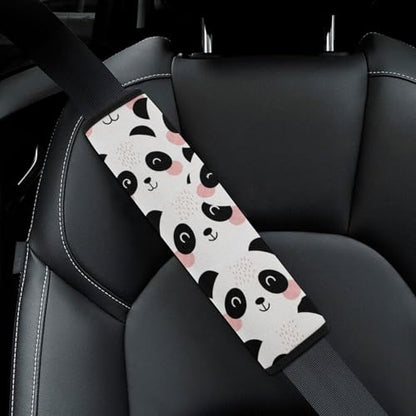 2 Pack Cute Panda Modern Art Seat Belt Shoulder Pad Breathable Shoulder Harness Cover for Child, All Vehicles, Neck and Shoulder Support - color: Pattern 1148
