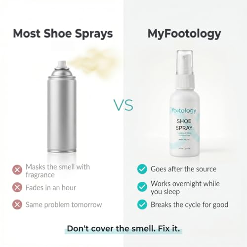 Shoe Deodorizer Spray - Stops Shoe Odor Overnight - Works on Sneakers, Dress Shoes, Work Boots - Made in USA - 2 oz