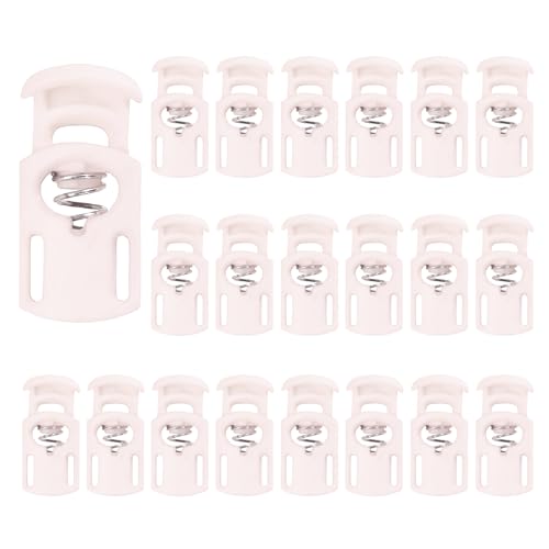 PATIKIL Nylon Spring Cord Locks, Elastic Toggle Stop Slider Clamp Adjuster Fastener for Drawstring Shoelaces Paracord - color: Light Pink