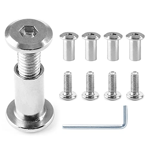 M6x16mm Hex Drive Socket Cap Bolt, Silver, 10 Pair (20 Piece) | Allen Wrench Included, Furniture Connector Bolts, Countersunk Screw Barrel Nuts, For Crib Replacement Belt Cabinet - color: Silver, size: M6x16mm