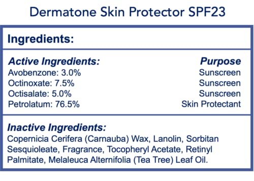 Dermatone Skin Protector Balm | Sun, Wind, Cold, Chapping & Frostbite Protection | Face and Lip Balm SPF23 | Moisturize & Repair Dry Skin | Barrier Cream | 0.5oz - size: 0.5 Ounce (Pack of 1)