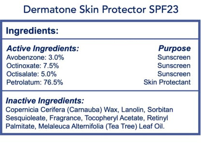 Dermatone Skin Protector Balm | Sun, Wind, Cold, Chapping & Frostbite Protection | Face and Lip Balm SPF23 | Moisturize & Repair Dry Skin | Barrier Cream | 0.5oz - size: 0.5 Ounce (Pack of 1)