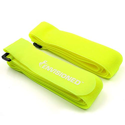 Reusable Cinch Straps 2" x 100" - 2 Pack - Hook and Loop Straps (Neon Yellow) - color: Yellow, size: 2" x 100"