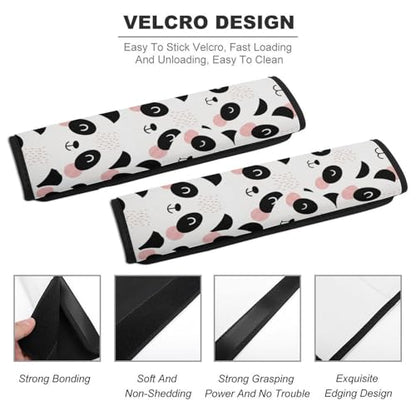 2 Pack Cute Panda Modern Art Seat Belt Shoulder Pad Breathable Shoulder Harness Cover for Child, All Vehicles, Neck and Shoulder Support - color: Pattern 1148