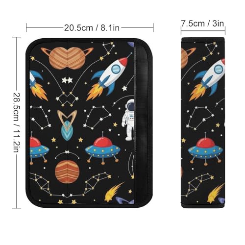 Soft Padded Seat Belt Shoulder Pad for Elderly Support, Stroller Pushchair High Chair, 2 Pack Space Constellation Solar System Galaxy Rocket Planet Shoulder Harness Cover Neck And Shoulder Support - color: Pattern 1177
