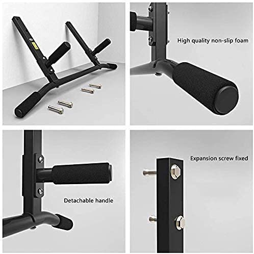 Ceiling Mounted Pull Up Bar, Pull-up Bar Upper Body Training Bar Ceiling Mount Fitness Pull-up Frame with 4 Grip Positions Support up to 300kg with Child Swing