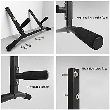 Ceiling Mounted Pull Up Bar, Pull-up Bar Upper Body Training Bar Ceiling Mount Fitness Pull-up Frame with 4 Grip Positions Support up to 300kg with Child Swing