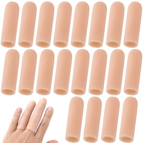 20 PCS Gel Finger Sleeve Protectors, Silicone Clear Finger Support, Finger Sleeves for Arthritis, Hands Cracking, Blisters - 1.97 in - size: 1.97 in - 20 pcs