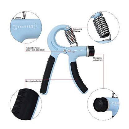Grip Strength Trainer-2 Pack Hand Grip Strengthener Adjustable Resistance Range 20-90 lbs Non-Slip Hand Grip, Hand Gripper Exerciser, Wrist Strengthener for Forearm Grip Workout - color: blue