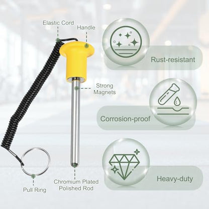 Gym Pin Weight Stack Pin Strength Training Lifting Equipment Replacement with Pull Rope Fitting for Home Gym - color: Yellow, size: 0.4 x 4.1 Inch