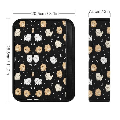 Universal Fit Seat Belt Cover for Adult Use, Stroller Pushchair High Chair, 2PCS Cute Puppy Pomeranian Harness Pads Strap Shock Absorption - color: Pattern 1166