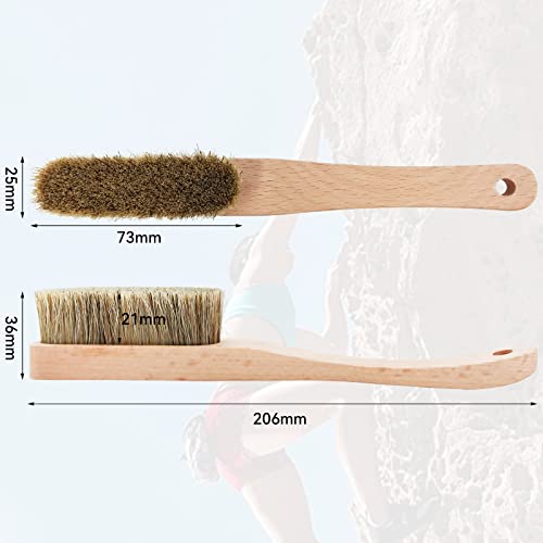 Premium Rock Climbing Brush with Thick Ultra Durable Boar's Hair Bristles, Bouldering brush with strong handle, Uni-sex Boulder Brushes as Rock Climbing Gift for Rock Climbers (CJ-CB2033A + CJCB2045B)