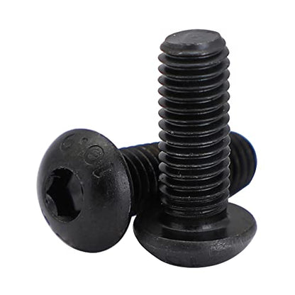 1/4-20 x 3/8" Button Head Socket Cap Screws, Pack of 50 | Allen Socket Drive, Black Oxide, Grade 10.9 Alloy Steel, Fully Threaded - size: 1/4-20 x 3/8"