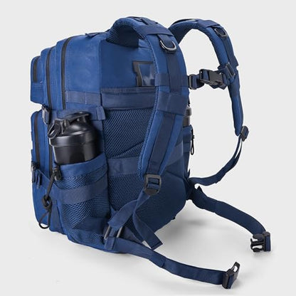 LHI Military Tactical Backpack for Men and Women 45L Army 3 Days Assault Pack Bag Large Rucksack with Shoe Compartment - color: 1.4 Blue