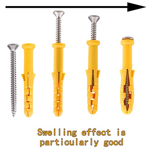 20 Set Screws and Anchors Set M4x40 Screw with 6x40 Plastic Expander Anchor Screw Hole Fillers and Screws Galvanized Plated for Drywall Hollow Wall Concrete Ceiling Tile Wood (Φ6-40mm,20set,M4 x 40) - size: Φ6-40mm