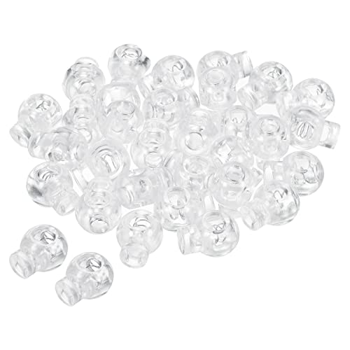 PATIKIL Cord Locks, 100 Pack Ball Spring Toggle Stopper for Drawstring Bag Shoelaces, Translucent - color: Translucent