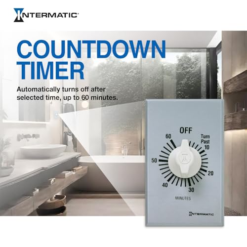 Intermatic SW60MK 60-Minute Spring Wound Timer - Energy-Saving Control for LED/CFL Lights - Versatile Usage for Fans, Motors, Heaters - No-Electricity Operation, Easy Installation