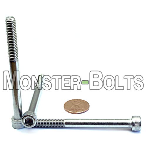 MonsterBolts - M6 x 70mm Socket Head Screws, DIN 912, Stainless Steel, Partial Thread, 10 Pack - size: M6 x 70mm