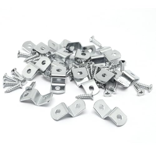 Offset Clips for Picture Framing, Z-Shape Canvas Mounting Clips with Mounting Hole, with Screws (20pcs, 9mm) - size: 9mm