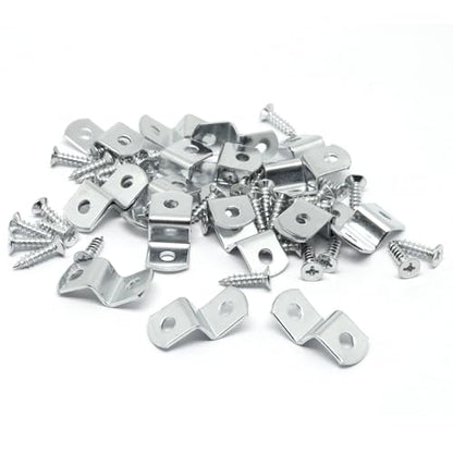 Offset Clips for Picture Framing, Z-Shape Canvas Mounting Clips with Mounting Hole, with Screws (20pcs, 9mm) - size: 9mm