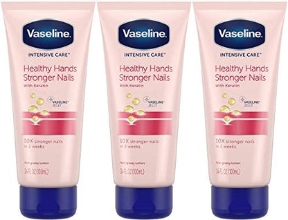 Vaseline Intensive Care Healthy Hand Stronger Nails Lotion, 3.4 Fl Ounce (Pack of 3) - size: 3.4 Fl Oz (Pack of 3)