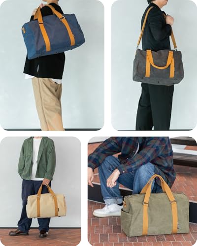 Duffle Bag for Travel, Gym Bags for Men, Weekender Bags for Women, Carry On Bag with Luggage Sleeve, Canvas Bag with Shoulder Strap (Navy) - color: Navy