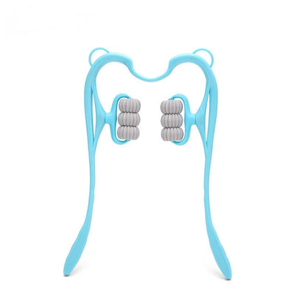 LuxFit Manual Neck Massager Tool Roller for Pain Reilef, Shoulder and Cervical Neck Massager Shiatsu Deep Tissue Trigger Point Manual Self Muscle Cervical Spine Massage
