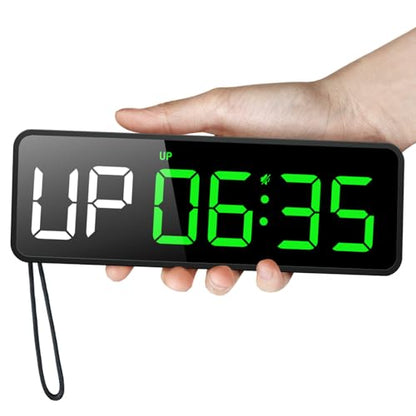 Portable Gym Timer Clock: Fitness Digital Clock with Strong Magnet | Remote Control for Fitness Enthusiasts - Powerful Battery for Home Gym Garage Boxing Crossfit - color: Green+black