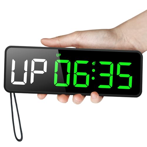 Portable Gym Timer Clock: Fitness Digital Clock with Strong Magnet | Remote Control for Fitness Enthusiasts - Powerful Battery for Home Gym Garage Boxing Crossfit - color: Green+black