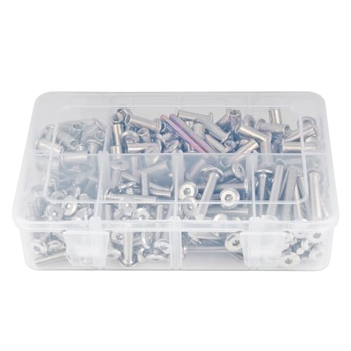 100 Set M6x15/20/30/40/50mm Mixed Sizes Furniture Bolts Metric Hex Screw Bit Set Metal Deck Screws for Furniture Screw Socket Cover Wood Socket Cap Bolt Kit - size: M6x15/20/30/40/50mm
