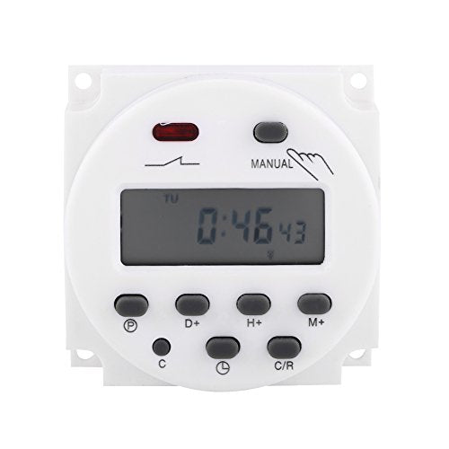 Dioche 24V Timer Small Microcomputer Time Control Switch LCD Digital Programmable Electronic Relay Timer with Weekly Programmable Timer, for Automatic Turn On or Off Electric Equipment,